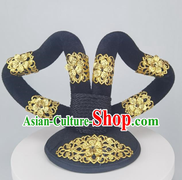 Dunhuang Headdress Heart Shaped Hair Accessories Classical Dance Wig Hanfu Tang Suit Hair Bag Tang Dynasty Accessories Hair Ornaments