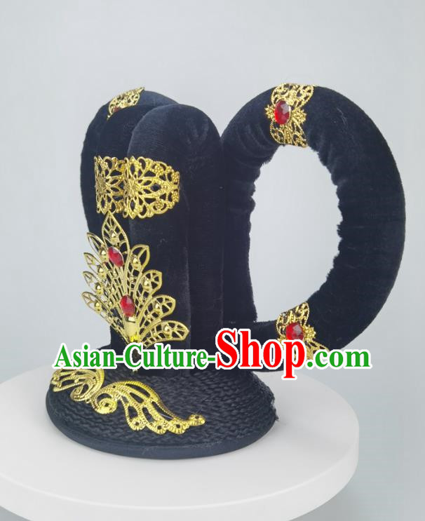 Dunhuang Goddess Hair Accessories Feitian Music Drum Hair Bag Wig Bounce Pipa Headdress Tambourine Folk Dance