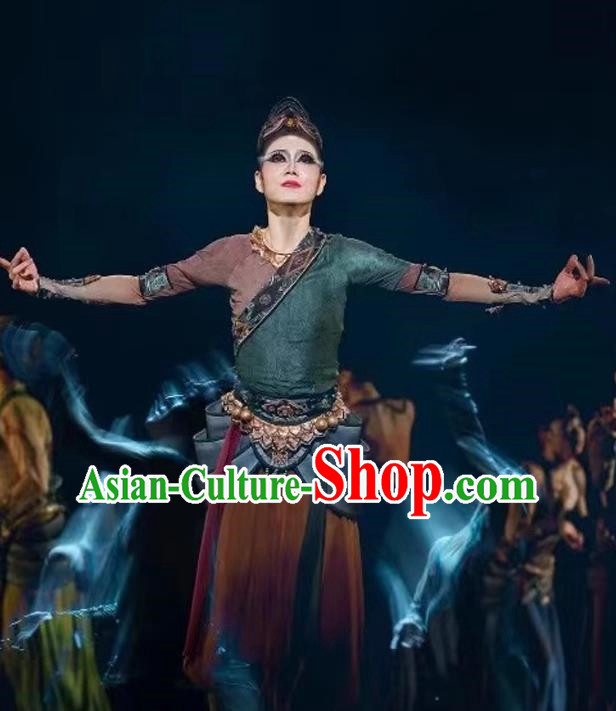 Classical Dance Wall Covered Lotus Awards Dance Costumes Qiuci Music And Dance Chinese Dance Costumes Stage Performance