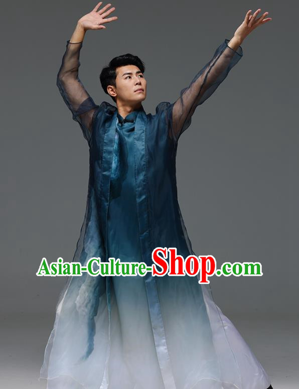 Xiancaitan Classical Dance Traditional Ink Chinese Style Gradient Color Navy Blue Dance Costume Dance Costume