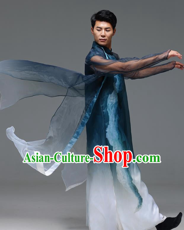 Xiancaitan Classical Dance Traditional Ink Chinese Style Gradient Color Navy Blue Dance Costume Dance Costume