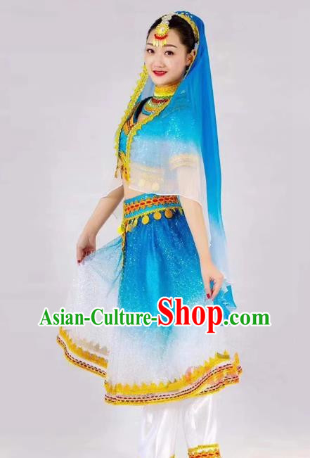 Indian Dance Tianzhu Dance Costume China Ethnic Minority Uyghur Large Swing Skirt Costume