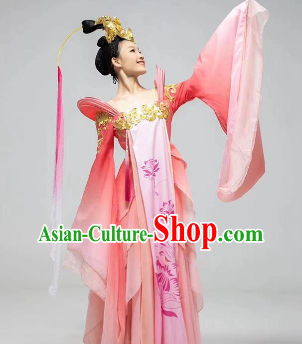 Classical Dance Costume Peach Blossom Fairy Same Style National Costume Chinese Style Wide Sleeve Stage Costume