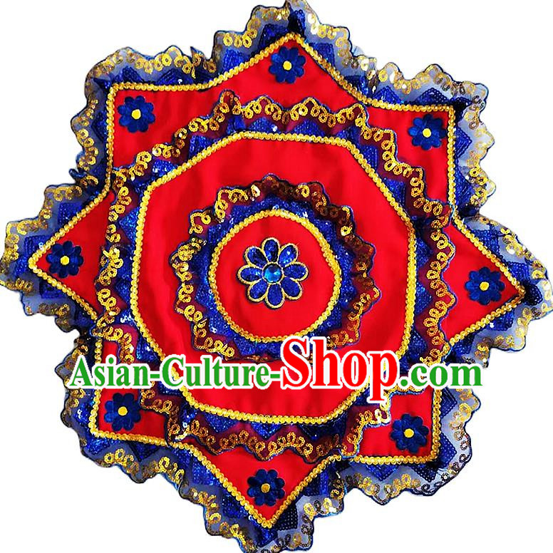 Blue Edged Yellow Handkerchief Flower Dance Two Person Handkerchief Dance Square Dance Special Northeastern Chinese Yangko Octagonal Scarf