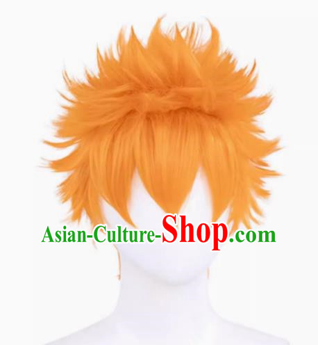 Hinata Shoyang Cos Wig Volleyball Boy Orange Sky High Reversed Karasuno High School Fake Hair