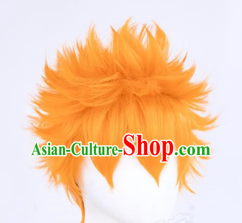 Hinata Shoyang Cos Wig Volleyball Boy Orange Sky High Reversed Karasuno High School Fake Hair