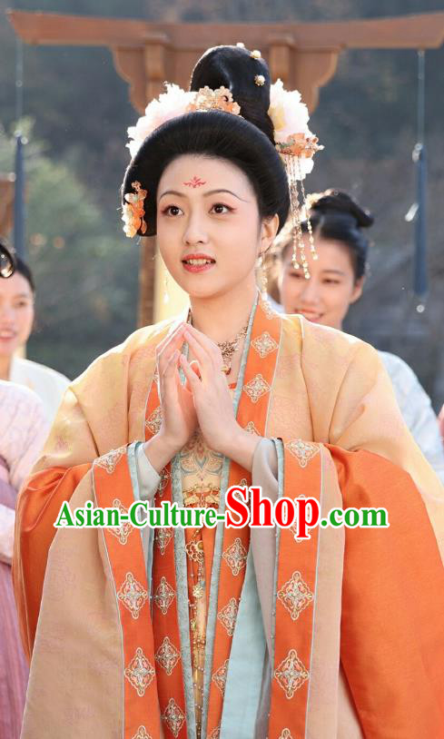 Chinese Ancient Tang Dynasty Young Lady Costume Romantic TV Series Royal Rumours Princess Tian Jia Min Dresses