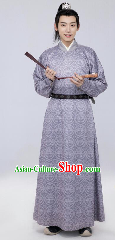 Chinese TV Series Royal Rumours Young Hero Purple Robe Ancient Tang Dynasty Swordsman Clothing
