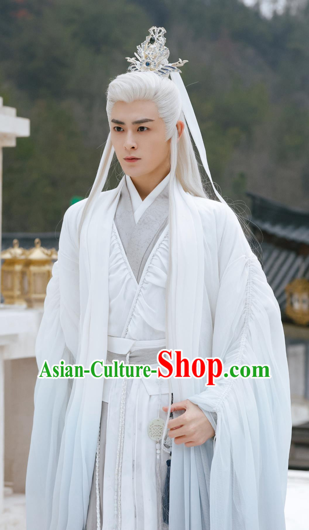 Xian Xia TV Series Sword and Fairy 4 Swordsman Master Chong Guang White Costumes Chinese Ancient Super Hero Clothing