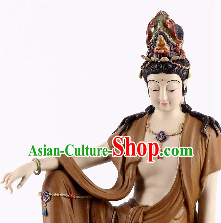 Chinese Shiwan Ceramics Arts Avalokita Statue Buddhisattva Collection