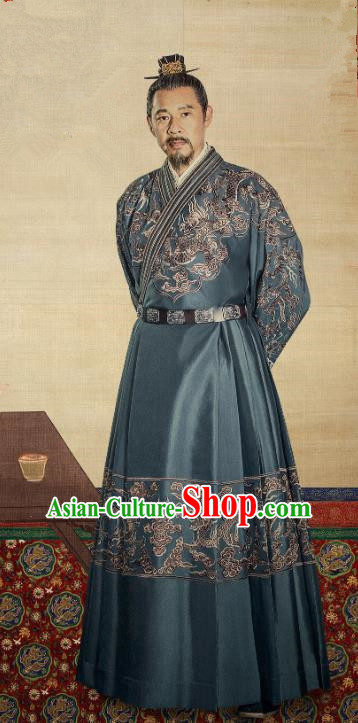 Chinese Ancient Great General Clothing TV Series The Imperial Age Xu Da Costumes Ming Dynasty Military Chief Apparel