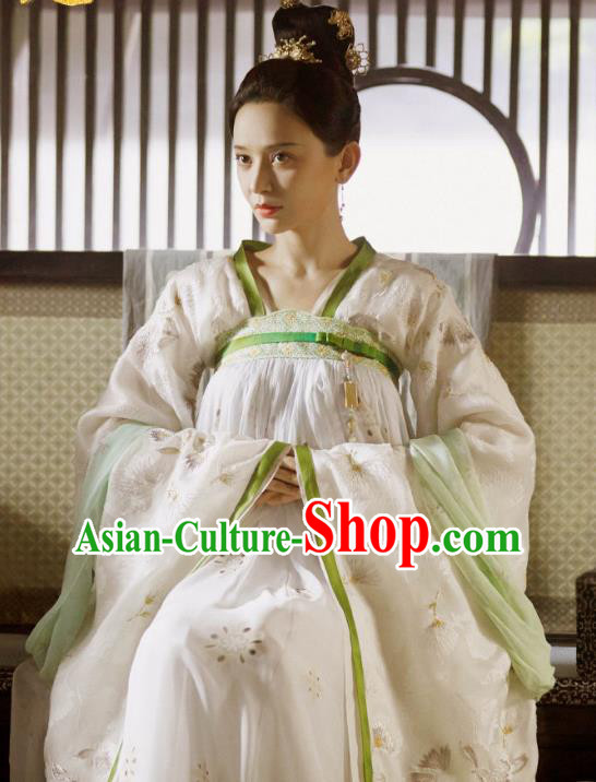 Chinese Ancient Imperial Concubine Costumes TV Series Weaving A Tale of Love Tang Dynasty Queen Wu Mei Niang Dresses