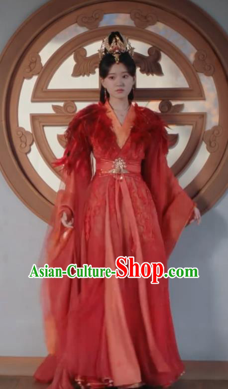 Chinese TV Series The Last Immortal Princess Feng Yin Red Dress Ancient Fairy Garment Costumes