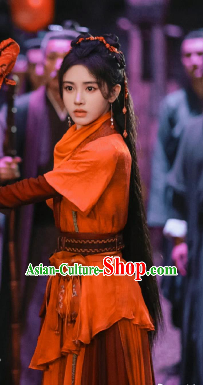 Chinese Ancient Female Knight Clothing Xian Xia Drama Sword and Fairy 4 Swordswoman Han Ling Sha Red Dresses