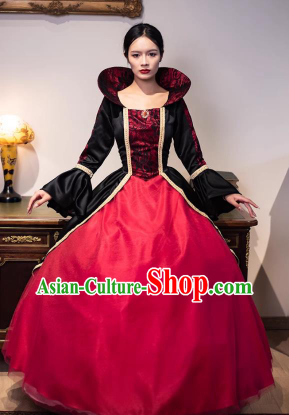 European Court Costume 19 Middle Ages British Nobility Retro Dark Gothic Halloween Dress