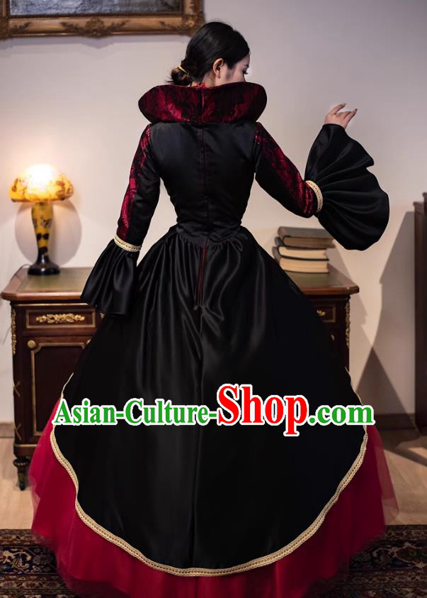 European Court Costume  Middle Ages British Nobility Retro Dark Gothic Halloween Dress