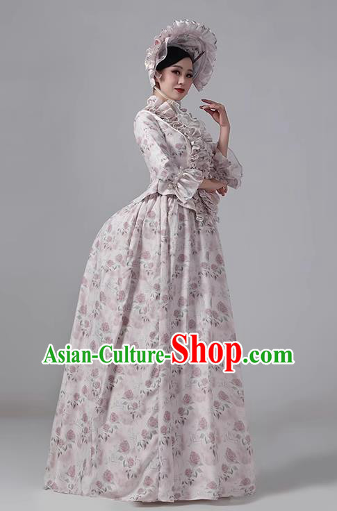 European Style Court Apparel Medieval Retro Victorian Era Evening Dress Princess Floral Clothing