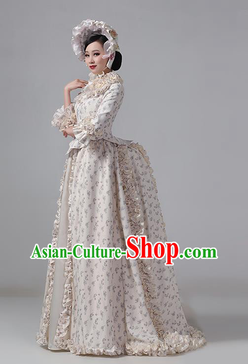 Princess Floral Clothing European Style Court Apparel Medieval Retro Victorian Era Evening Dress