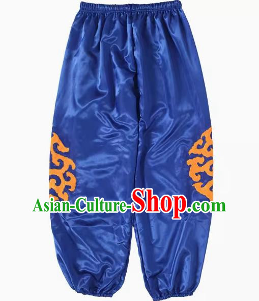 Sapphire Blue Chaoshan Armed Yingge Trousers Dance Costume Trousers To Welcome The Master Costume Parade Trousers Martial Arts Performance Costumes