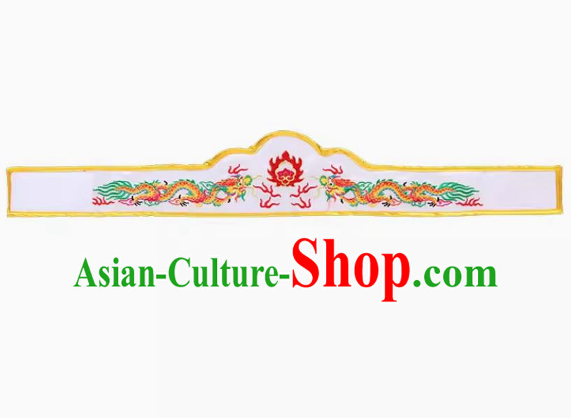 White Yingge Character Dragon Performance Costume Headdress Jitong Suit Accessories Parade Performance Decoration Embroidered Dragon Head