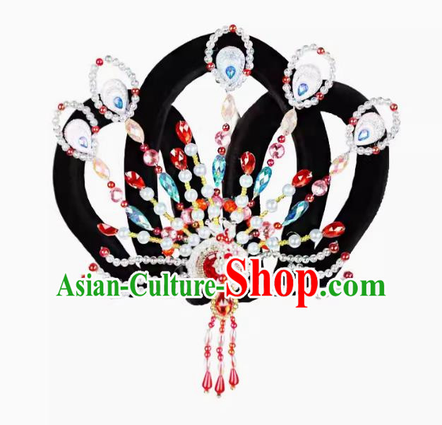 Peking Opera Costumes Phoenix Headdress Huangmei Opera Accessories Crown Opera Costume Lady Maid Fairy Hua Dan Wig Headgear