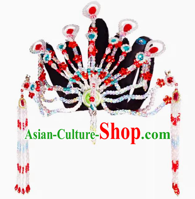 Peking Opera Costumes Phoenix Headdress Huangmei Opera Accessories Crown Opera Costume Lady Maid Fairy Hua Dan Wig Headgear