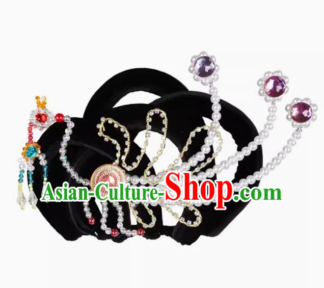Peking Opera Costumes Phoenix Headdress Huangmei Opera Accessories Crown Opera Costume Lady Maid Fairy Hua Dan Wig Headgear