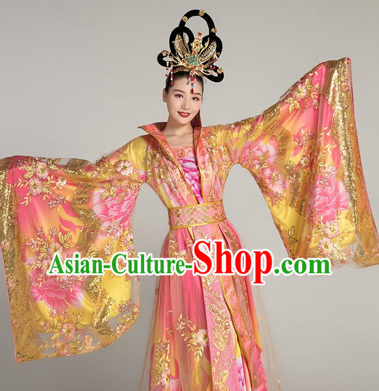 Ancient Costume Tang Suit Hanfu Headdress Imperial Concubine Tail Queen Costume Tang Dynasty Yang Guifei Wu Zetian