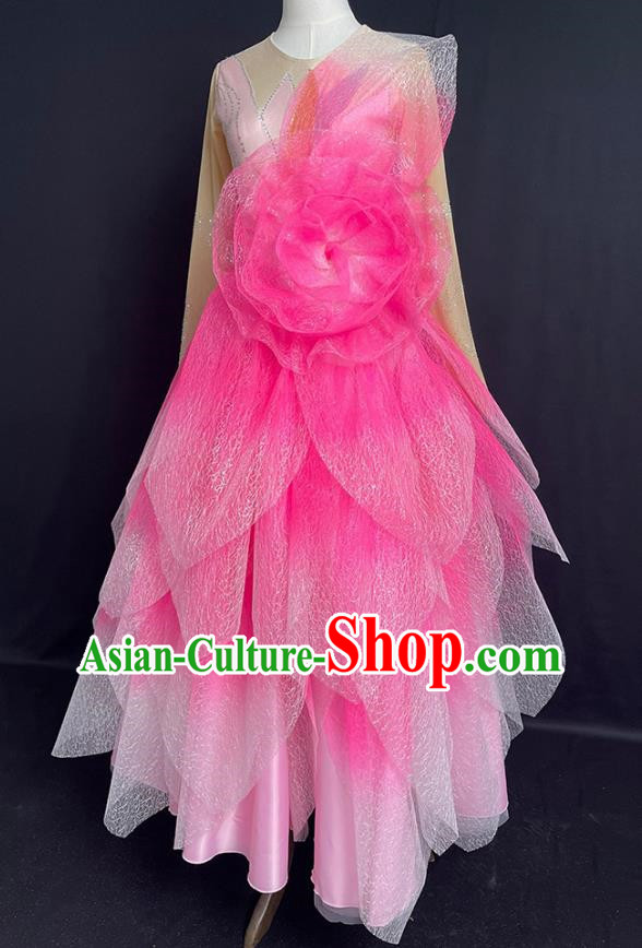 Pink Opening Dance Large Swing Skirt Performance Costume Female Large Singing And Dancing Brilliant Chinese Dream Dance Costume