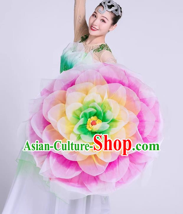 Dance Props Umbrella Peony Flower Umbrella Dance Stage Performance Umbrella Party Show Opening Dance Stage Hand Held Flower Umbrella