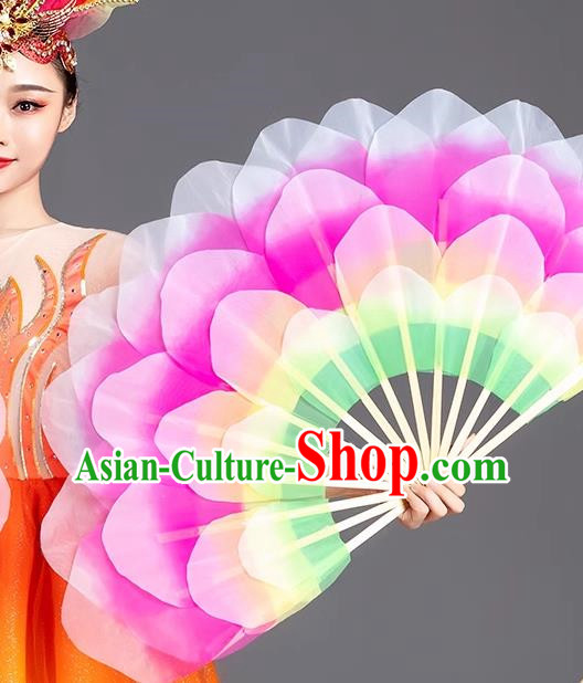 Dance Fan Opening Dance Peony Double Sided Large Petals Dance Square Yangko Props Stage Performance Fan