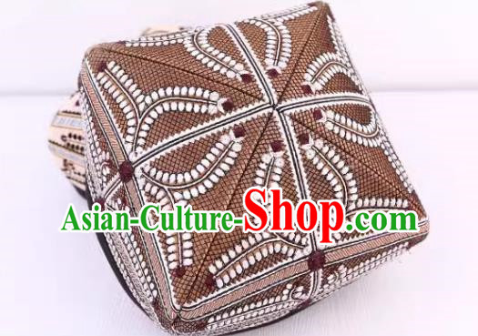 China Xinjiang Dance Men Hat High End Ethnic Style Traditional Four Corner Flower Hat Dance Hat Uighur Square Dance Performance Hat