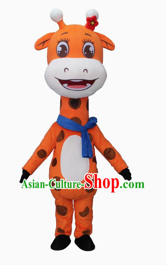 Giraffe Doll Costume Cartoon Human Sika Deer Shape Mascot Doll Clothes Animal Performance Costume