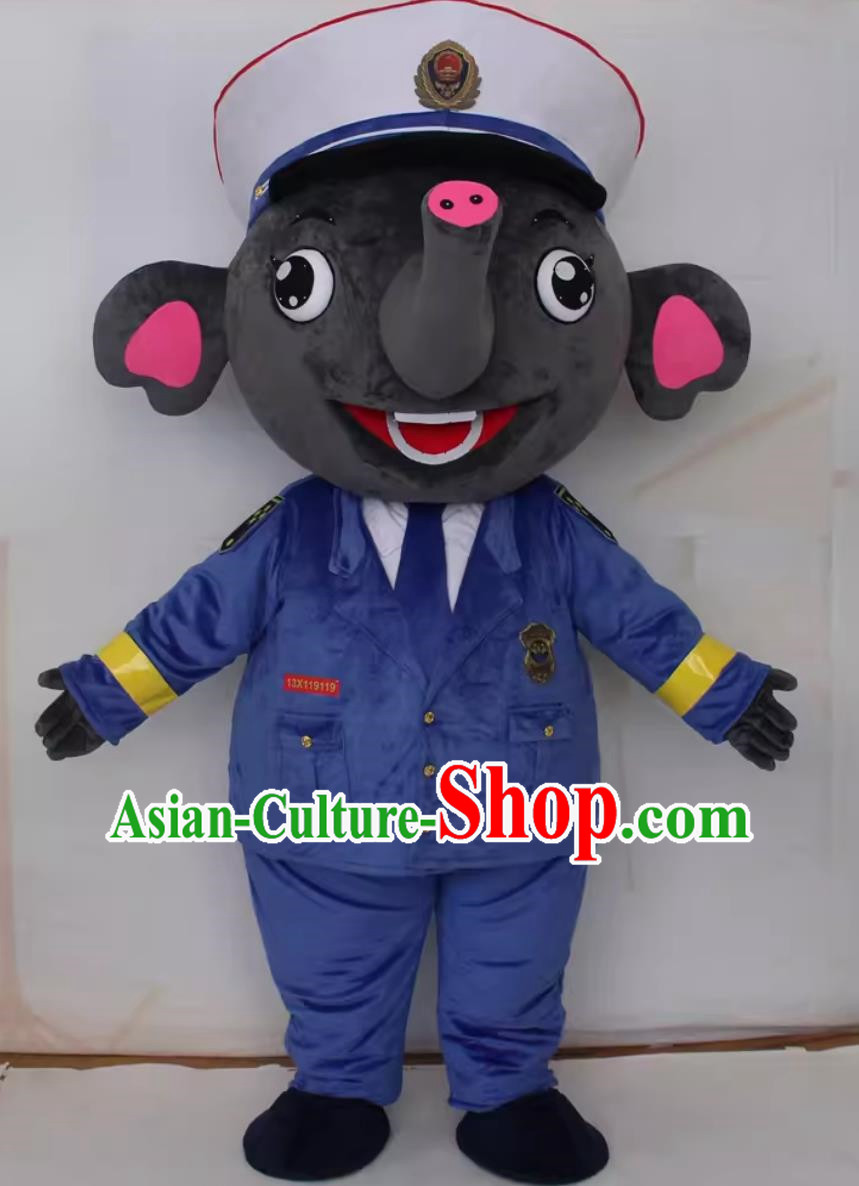 Fire Station Elephant Doll Suit Fire Prevention Propaganda Firefighter Doll Production Large Adult Wearing Police Puppet