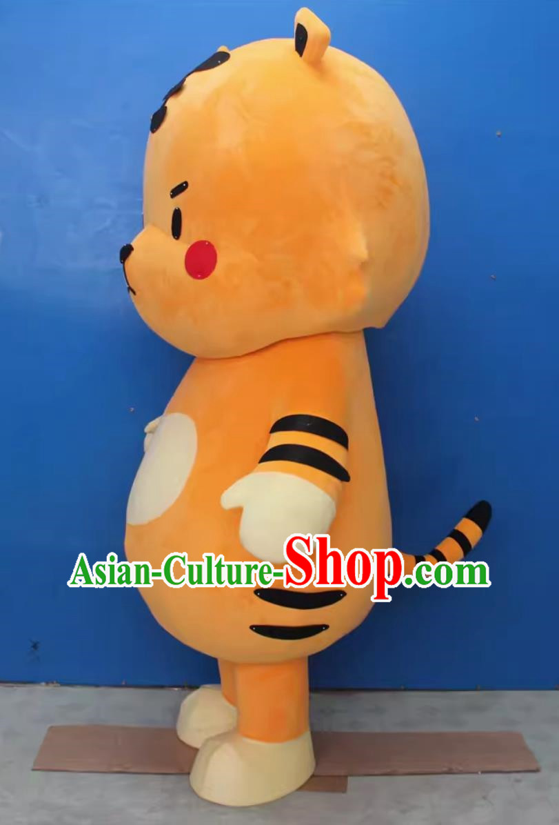 Cute Big Tiger Cartoon Doll Costume Adult Props Role Playing Year Of The Tiger Mascot Walking Doll Doll