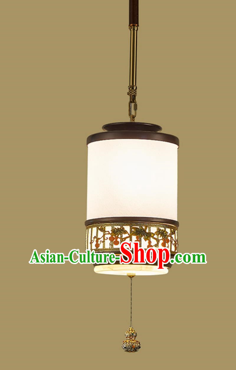 8 Inches Diameter Chinese Style Bedroom Chandelier Creative Corridor Dining Room Light Solid Wood Lamps