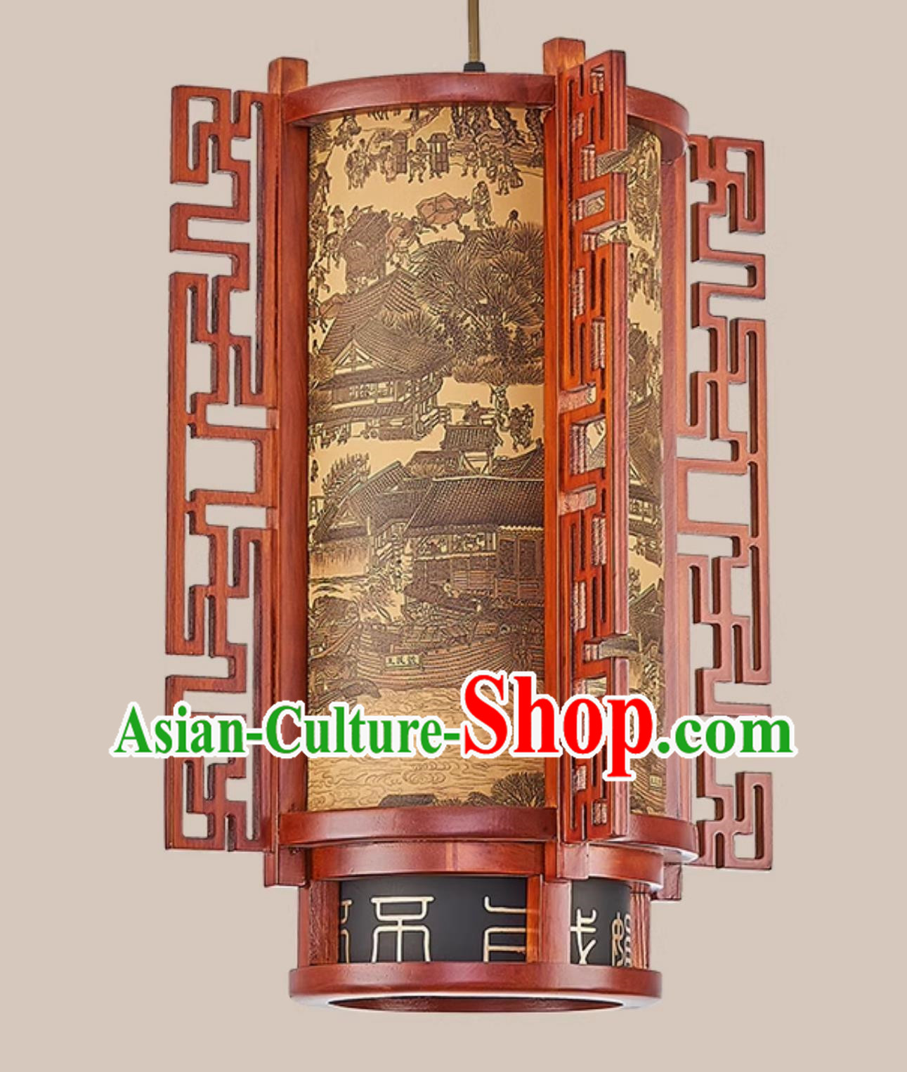 17 Inches High School Style Chandelier Antique Lantern Corridor Solid Wood Lamp