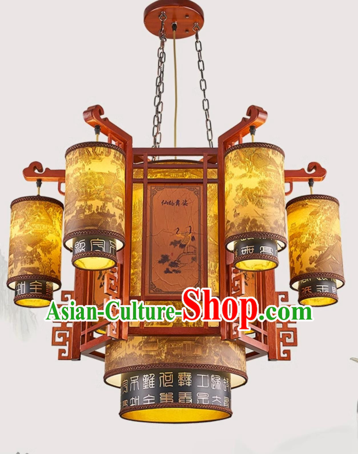 34 Inches Diameter Antique Chinese Chandelier Solid Wood Lantern Villa Tea House Headlight Hotel Chinese Style Palace Lantern