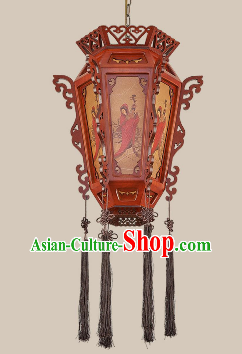 18 Inches Diameter Chinese Lantern Chandelier Classical Palace Lantern Tea Room Wood Art Lamp Chinese Style