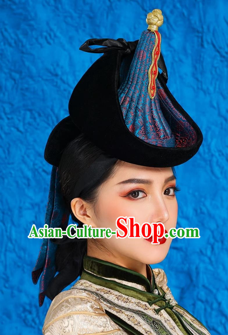 Mongolian Hat Unisex Ethnic Minority Curled Hat