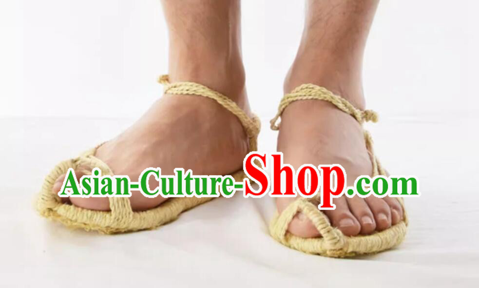Top Handmade Monk Shoes Traditional Straw Shoes