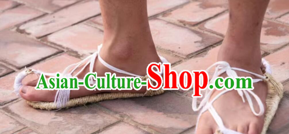 Traditional Straw Shoes Handmade Monk Shoes