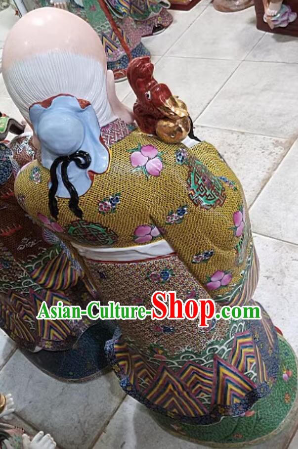 Traditional God of Longevity Figurine Chinese Jingdezhen Ceramic Statue Handmade Porcelain Craft