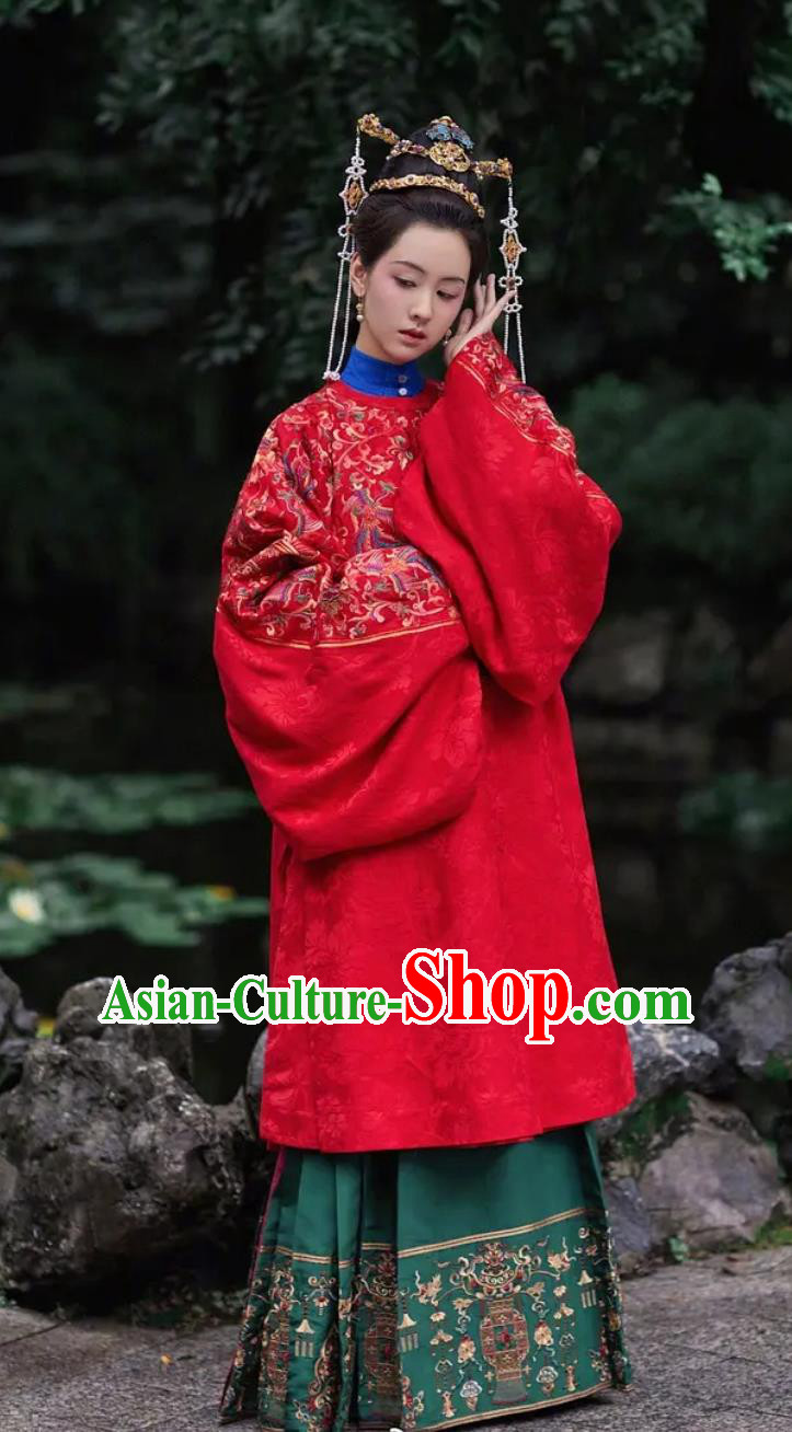 TV Series Song of Youth Noble Lady Sun You De Dresses China Ming Dynasty Bride Garments Costumes Ancient Hanfu Clothing