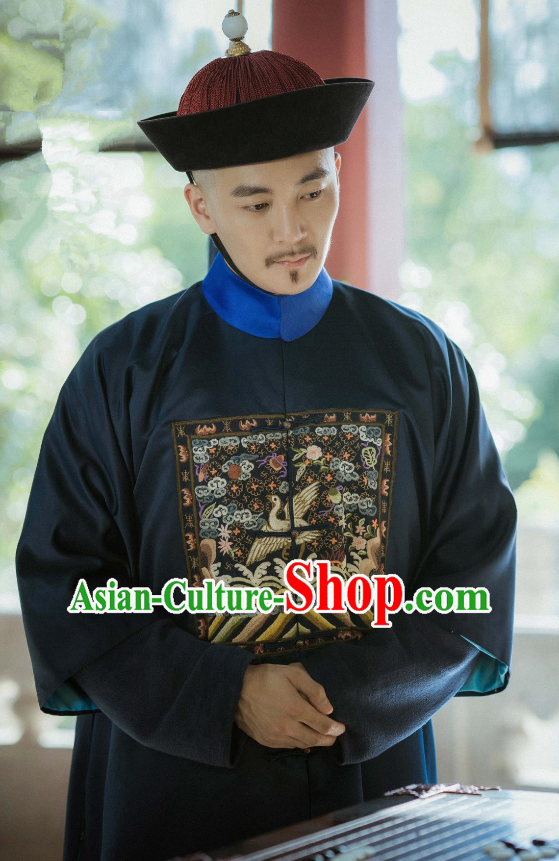 China Ancient Qing Dynasty Official Robes Historical Drama The Long River Hanlin Academician Gao Shi Qi Garment Costumes