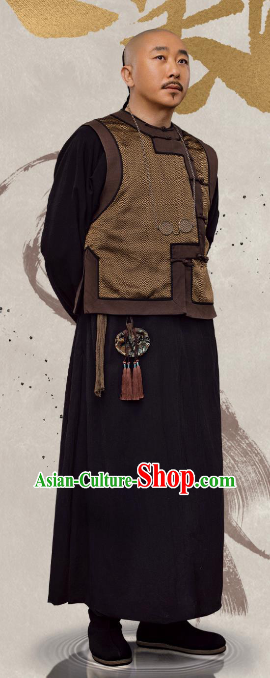 China Ancient Qing Dynasty Male Clothing Historical Drama The Long River Scholar Xu Qian Xue Garment Costumes