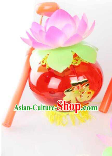 Chinese Traditional New Year Lantern Children Portable Palace Lantern Musical Lotus Lamp