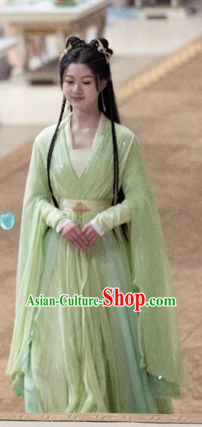 Chinese Ancient Young Lady Clothing 2024 TV Series The Last Immortal Fairy A Yin Green Dresses