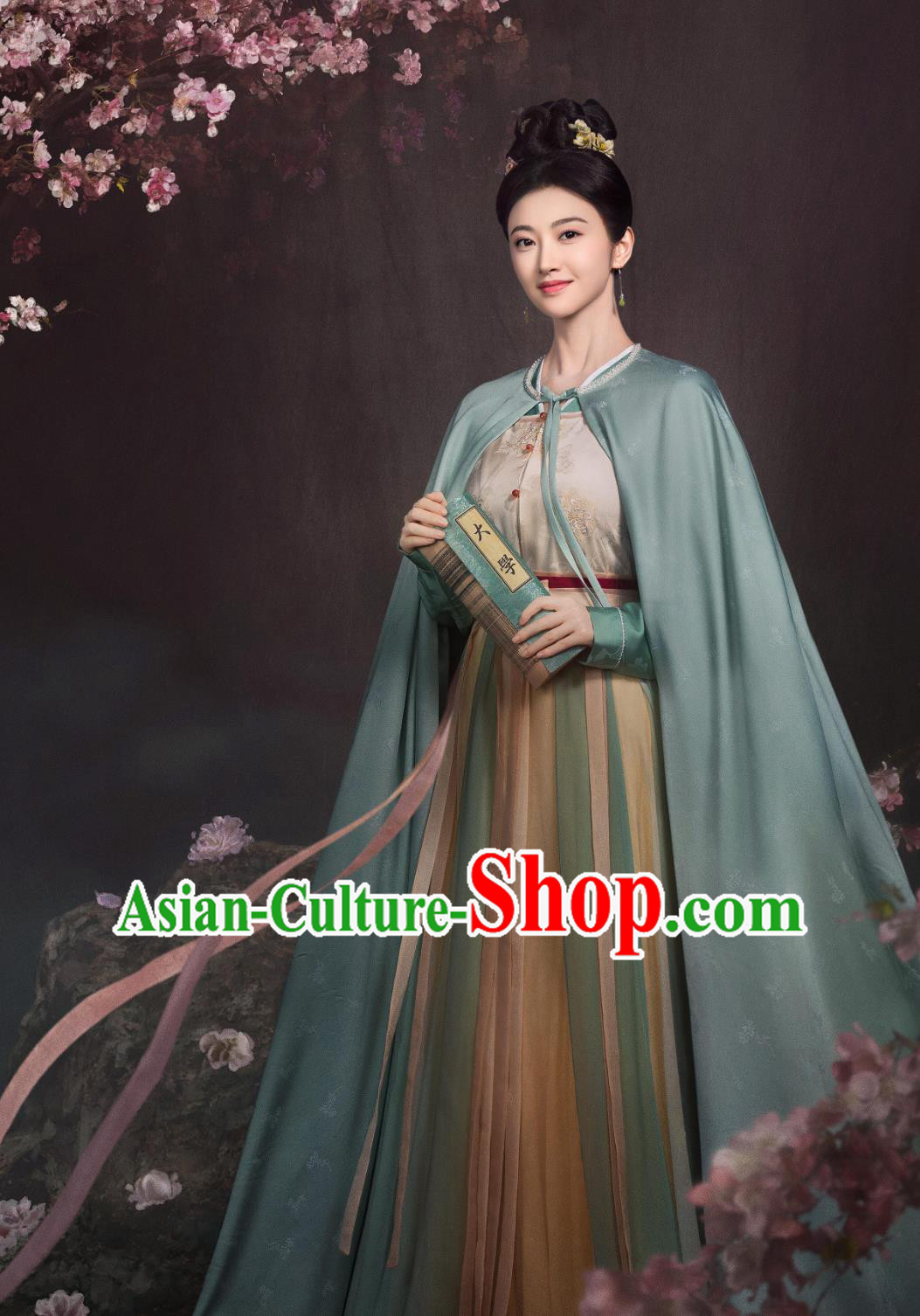China Ancient Noble Woman Costumes TV Drama The Legend of Zhuohua Mu Zhuo Hua Dress and Cape Complete Set