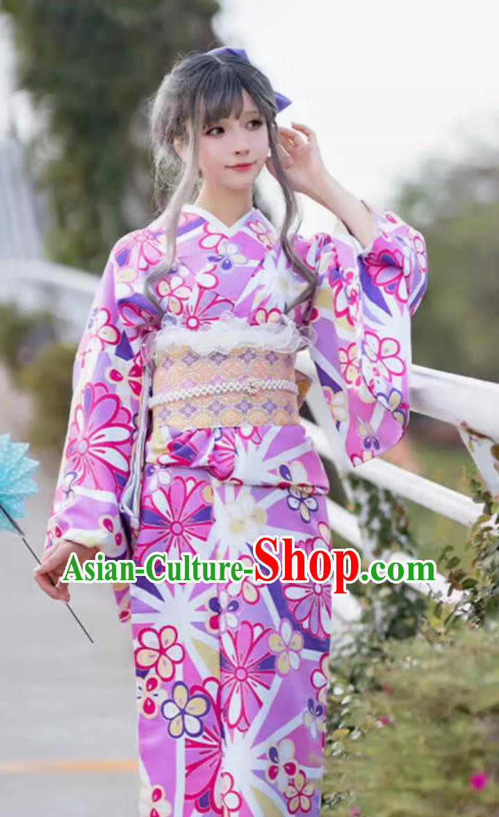 Japanese Clothing Female Cherry Blossom Kimono Formal Japanese Style Improved Kimono Spring Costume